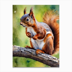 American Red Squirrel Canvas Print