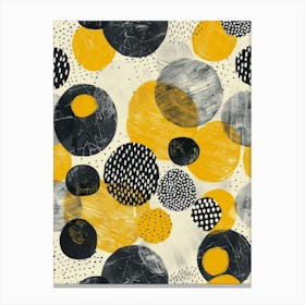 Yellow And Black Circles 1 Canvas Print