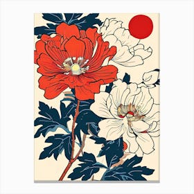 Japanese Flower Painting Canvas Print