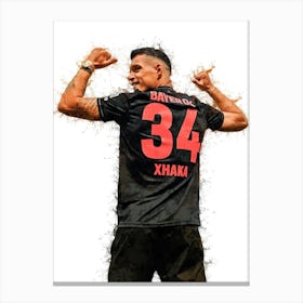 Granit Xhaka Watercolor Canvas Print