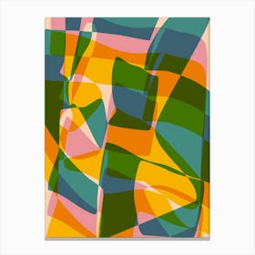 Mid Mod Abstract Color Blend Geometric Canvas Print