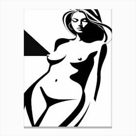 Nude Woman in Bold Lines Canvas Print