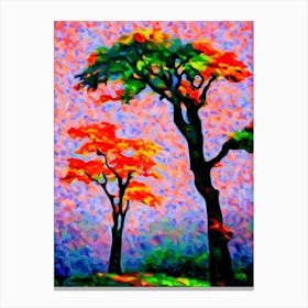 Flame Maple Tree Cubist 2 Canvas Print