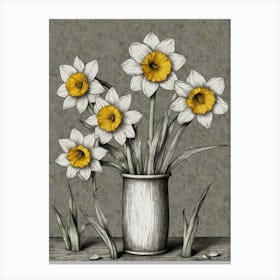 Daffodils In A Vase 1 Canvas Print