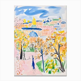 Vienna, Dreamy Storybook Illustration 1 Canvas Print