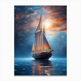 Sailboat On The Sea Canvas Print
