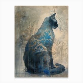 Cat In Blue Canvas Print