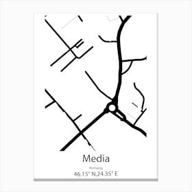 Media Luna,Cuba Minimalist Map Canvas Print