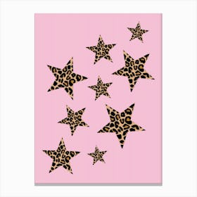 Leopard Stars on Pink Canvas Print