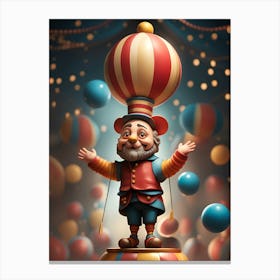 Clown With Balloons Canvas Print