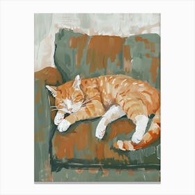 Cat Sleeping On The Couch 2 Canvas Print