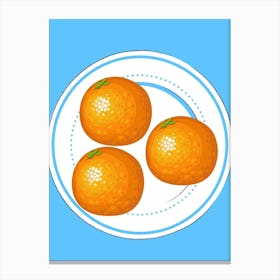 Oranges On A Plate 1 Canvas Print