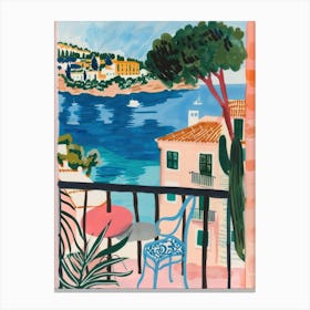 Travel Poster Happy Places Mallorca 1 Canvas Print