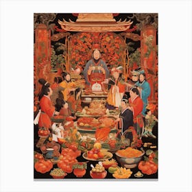 Chinese Ancestor Worship Illustration 10 Canvas Print