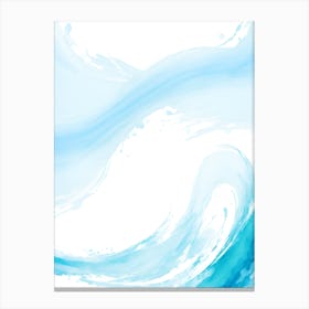 Blue Ocean Wave Watercolor Vertical Composition 111 Canvas Print