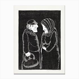 Fantastical Man And Woman (1929), Samuel Jessurun Canvas Print