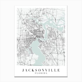 Jacksonville Florida Street Map Minimal Color Canvas Print
