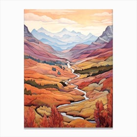 Autumn National Park Painting Glacier National Park Montana Usa 4 Canvas Print