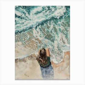 Girl At The Beach 1 Canvas Print