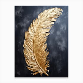Gold Feather Print Canvas Print
