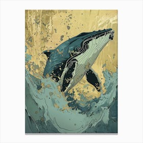 Blue Whale Precisionist Illustration 3 Canvas Print