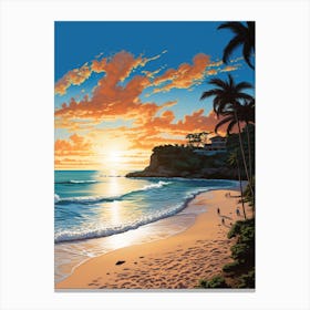 Painting That Depicts Carlisle Bay Beach Barbados 4 Canvas Print