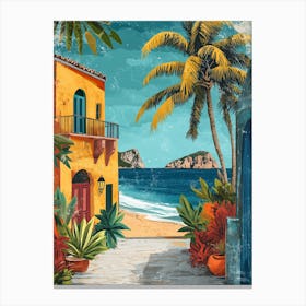 A Boho Style Illustration Of Ibiza 1 Canvas Print