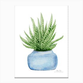 Aloe vera plant. Green plant. Beautiful plant. Thorns plant. Aloe vera flowers.19 Canvas Print