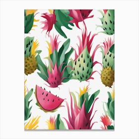 Pineapple Seamless Pattern Canvas Print