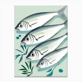 Sardines blue Canvas Print