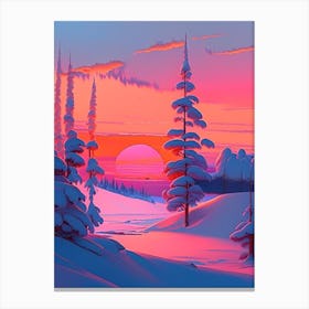 Lapland Dreamy Sunset Canvas Print