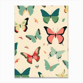 Seamless Pattern With Butterflies Canvas Print