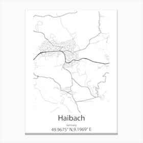 Haibach,Germany Minimalist Map Canvas Print