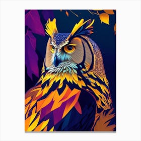 Great Horned Owl Pop Matisse 2 Bird Canvas Print