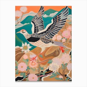 Maximalist Bird Painting Lapwing 1 Canvas Print