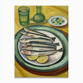 Sardines 2 Italian Still Life Painting Canvas Print