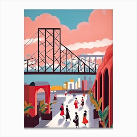 Howrah Bridge, West Bengal, India Colourful 3 Canvas Print