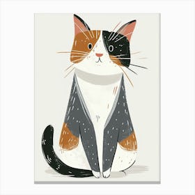 Japanese Bobtail Cat Clipart Illustration 1 Canvas Print