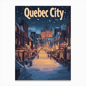 Aihrgdesign A Mid Century Modern Travel Poster For Quebec City 1 Canvas Print