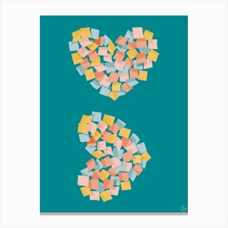 Post It To Hearts Canvas Print