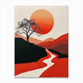 Sunset Road, Minimalism Canvas Print