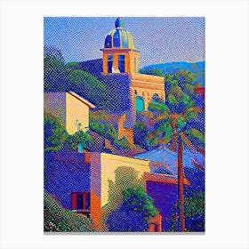 San Mateo, City Us  Pointillism Canvas Print