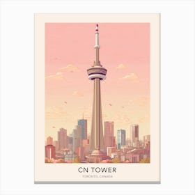 Cn Tower Toronto Canada Travel Poster Canvas Print