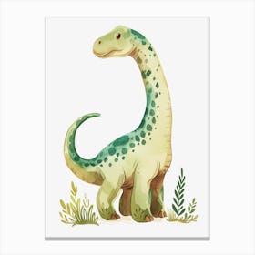 Cute Baryonyx Dinosaur Watercolour Canvas Print
