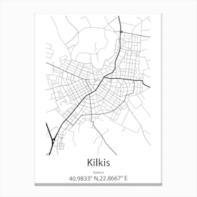 Kilkis,Greece Minimalist Map Canvas Print