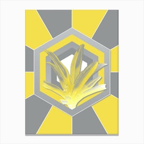 Vintage Boat Lily Botanical Geometric Art in Yellow and Gray n.433 Canvas Print