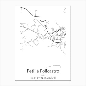 Petilia Policastro,Italy Minimalist Map Toile