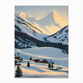 Telluride, Usa Ski Resort Vintage Landscape 2 Skiing Poster Canvas Print