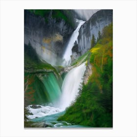 Gavarnie Falls, France Nat Viga Style Canvas Print