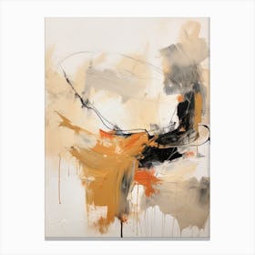 Charcoal And Orange Autumn Abstract Painting 9 Canvas Print